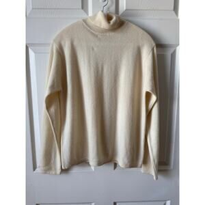 Valerie Stevens 100% Cashmere Turtleneck Sweater Ivory Cream Womens Size Large